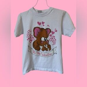 Vintage Kids Youth 1988 Be My Valentine Kola Bear Single Stitch Shirt Large